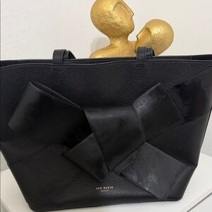Ted Baker Black Tote with Bow Accent